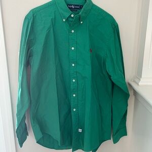 Ralph Lauren Green Dress Shirt, Size L